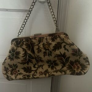 Floral Tapestry Chain Strap Clutch